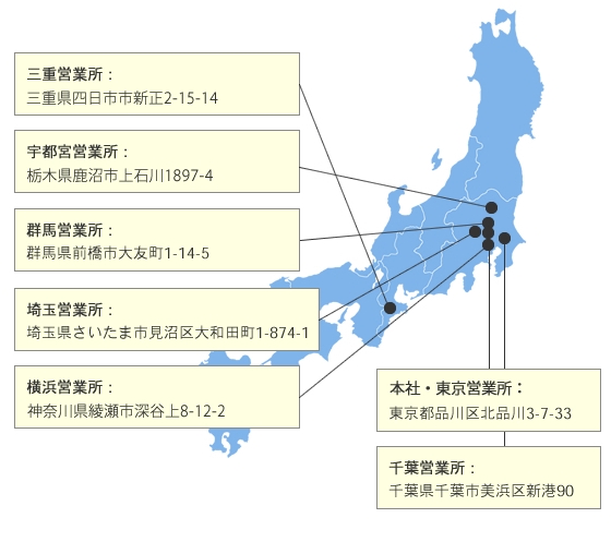 首都圏を中心とした全国展開の紹介